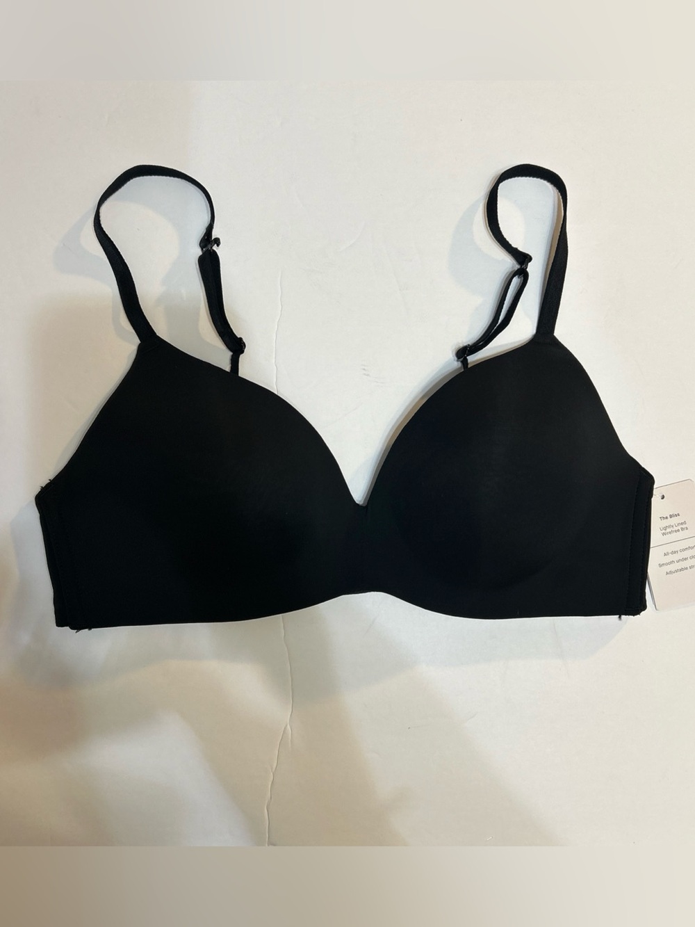NWT AUDEN The Bliss Lightly Lined Wireless Bra Back Closure Size 34B Black